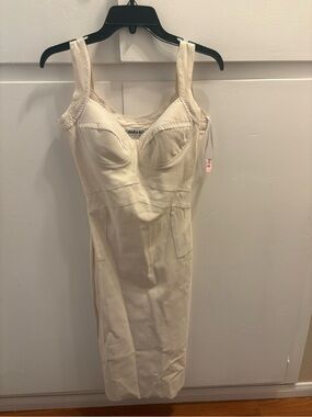 Chiara Boni Ivory Sculpted Bust Slip Dress
